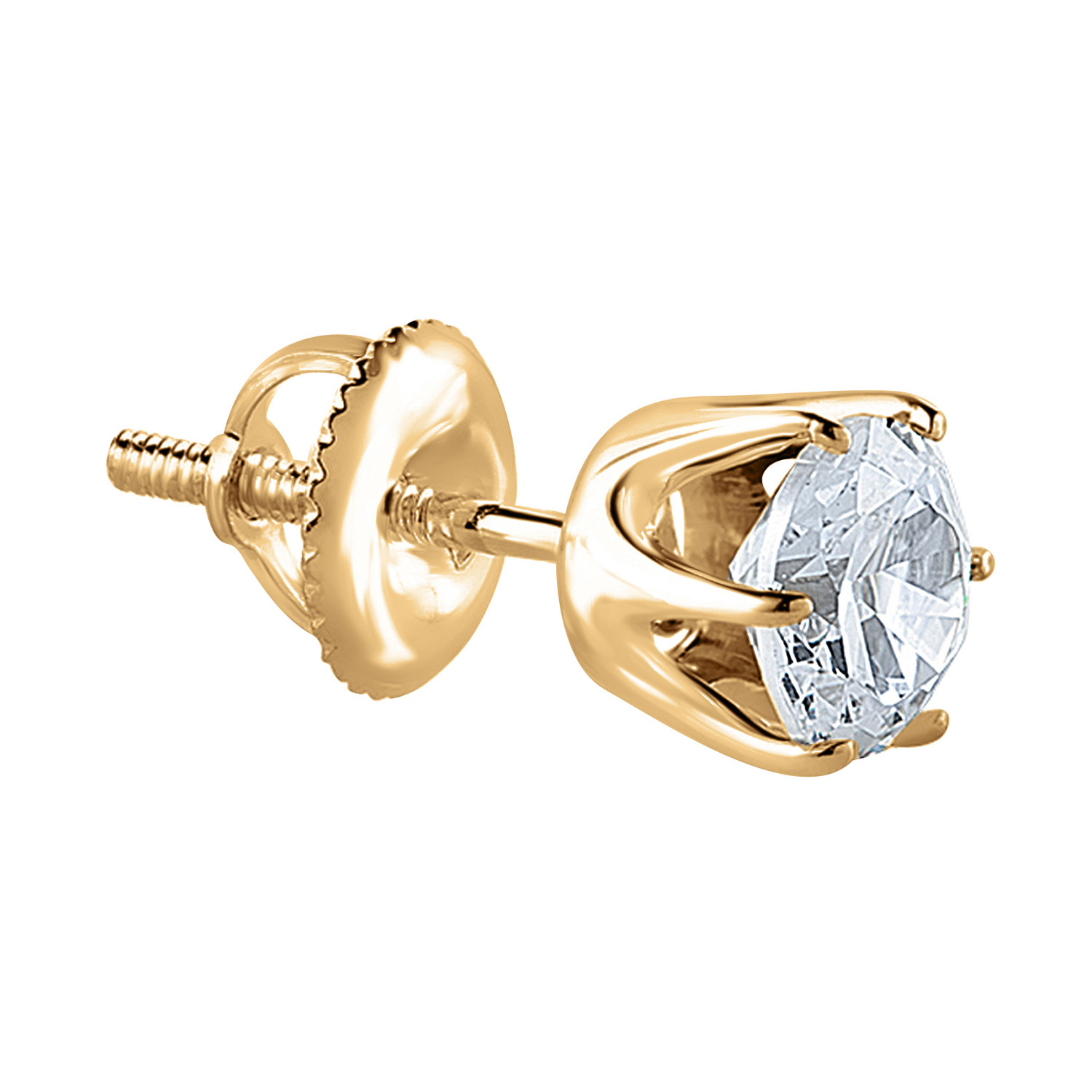 10k Yellow Gold 1ct Yellow Diamond Round Earrings – Shyne Jewelers™